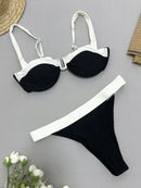 Sexy Contrast U-Bar Bikini Set