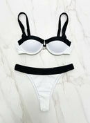 Sexy Contrast U-Bar Bikini Set