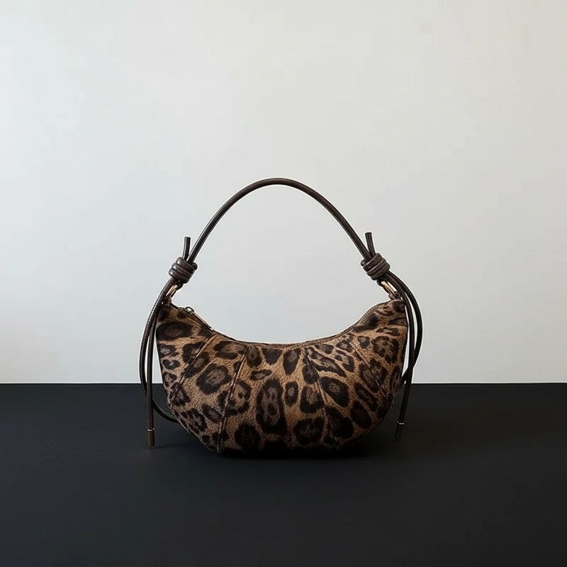 Retro high-end leopard print handbag