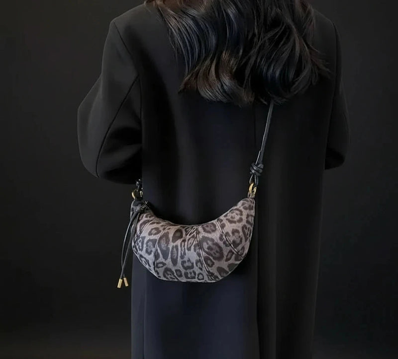 Retro high-end leopard print handbag
