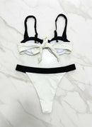 Sexy Contrast U-Bar Bikini Set