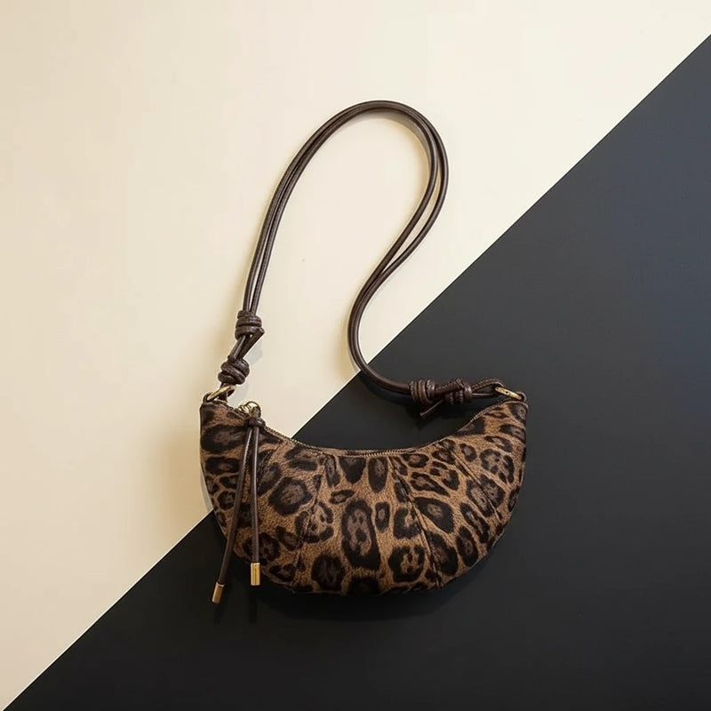 Retro high-end leopard print handbag